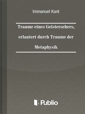 Borító: Träume eines Geistersehers, erläutert durch Träume der Metaphysik
