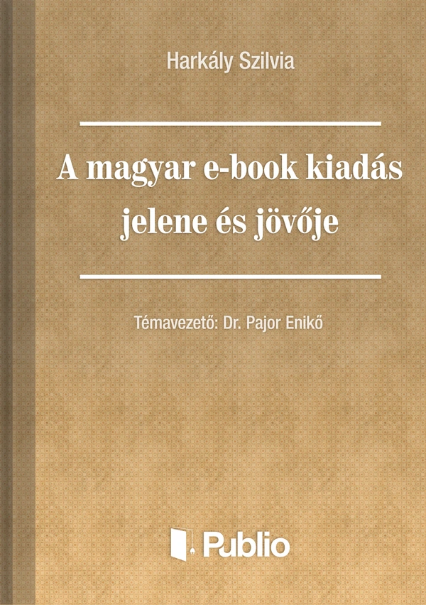 Borító: A magyar e-book kiadás jelene és jövője