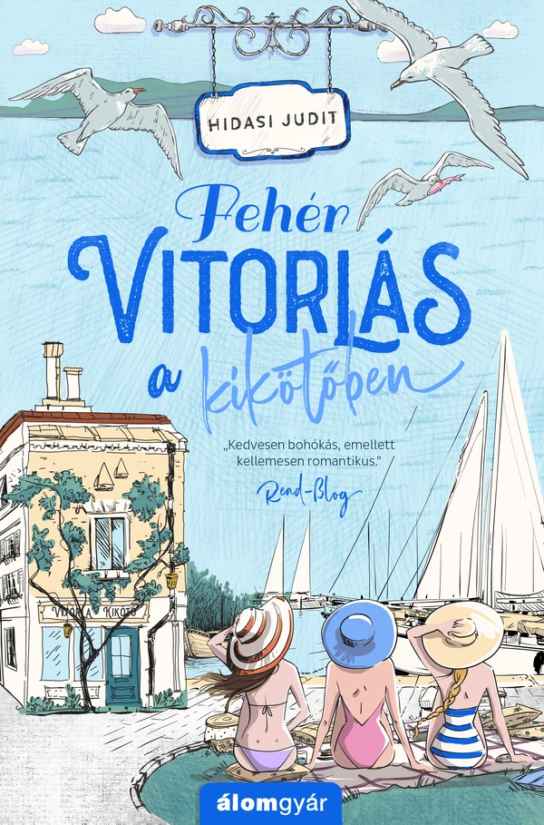 Borító: Fehér vitorlás a kikötőben