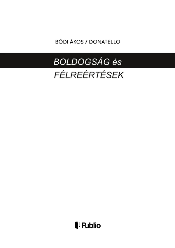 Borító: Boldogság és félreértések